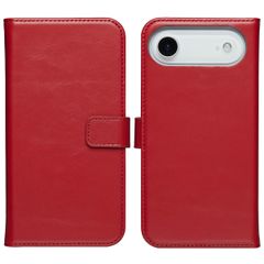 Selencia Étui portefeuille en cuir véritable Apple iPhone 17 Air - Rouge