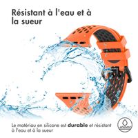 imoshion ﻿Boucle de bracelet de sport en silicone Apple Watch Series 1 á 9 / SE (38/40/41 mm) | Series 10 (42 mm) - Orange / Noir