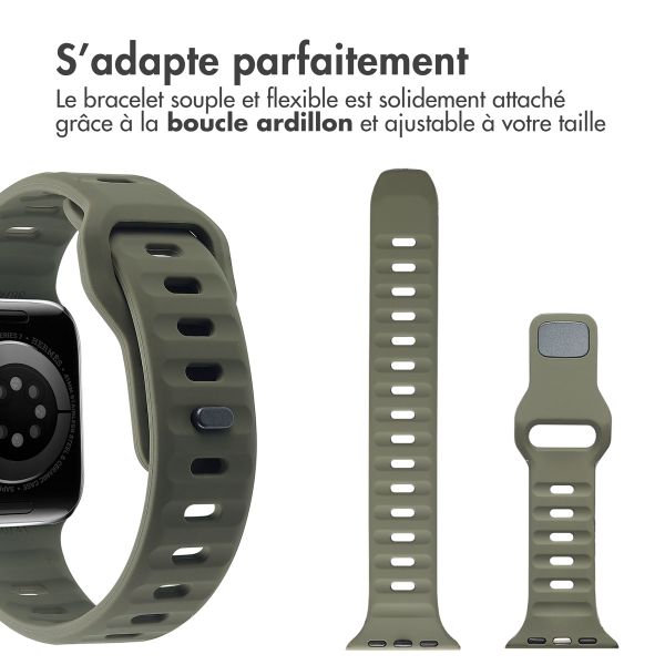 imoshion Bracelet en silicone Active Sport Apple Watch Series 1-10 / SE / Ultra (2) (44/45/46/49 mm) - Vert Noirâtre