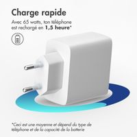 imoshion Adaptateur secteur 65 watts | 2x USB-C + 1x USB-A - Blanc