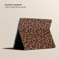 Selencia Coque tablette Sabi avec imprimé léopard Samsung Galaxy Tab A9 Plus - Mocha Brown