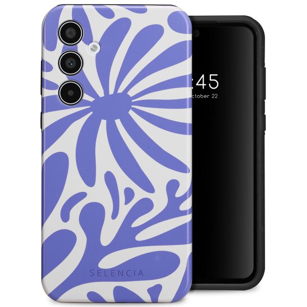 Selencia Coque arrière Vivid Tough Samsung Galaxy A35 - Modern Bloom Sapphire Blue