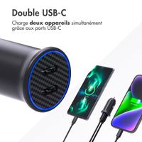 imoshion Chargeur voiture – Chargeur rapide 30 watts avec 2 ports USB-C