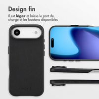 Accezz Coque arrière en cuir avec MagSafe Apple iPhone Air - Onyx Black