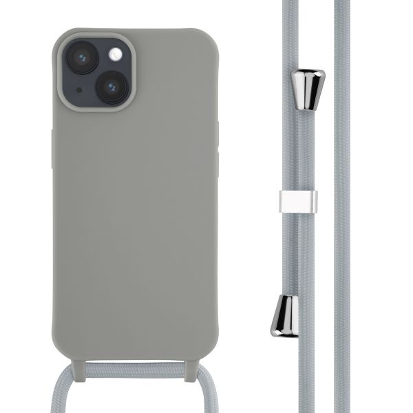 imoshion ﻿Coque en silicone avec cordon iPhone 14 - Gris clair