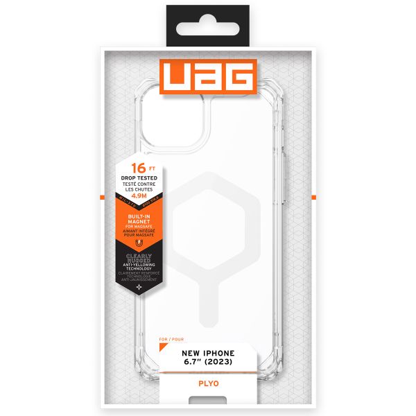 UAG Coque Plyo MagSafe iPhone 15 Plus - Ice / Blanc