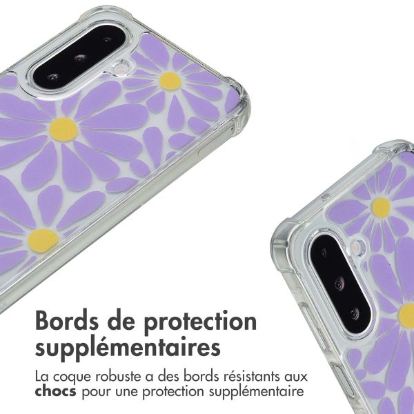 imoshion Coque Design avec cordon Samsung Galaxy A26 - Tropical Violet Flowers Connect