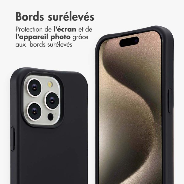 imoshion Coque arrière Color avec cordon amovible et MagSafe Apple iPhone 15 Pro - Noir