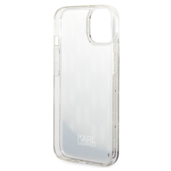 Karl Lagerfeld Coque arrière Liquid Glitter Monogram iPhone 14 - Argent