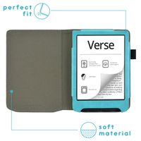 imoshion Étui de liseuse portefeuille en cuir végan Pocketbook Verse / Verse Pro / Verse Pro Color / Vivlio Light / Light HD - Bleu clair
