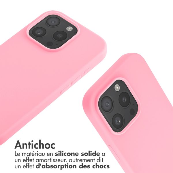 imoshion Coque en silicone avec cordon iPhone 16 Pro - Rose