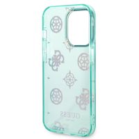 Guess Coque Peony Glitter iPhone 14 Pro - Turquoise