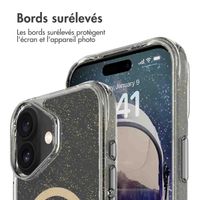 imoshion Coque arrière transparente Pailletée avec MagSafe Apple iPhone 16 - Doré