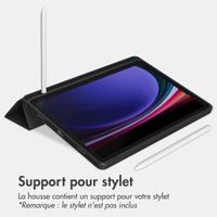 Accezz Étui de téléphone portefeuille Smart Silicone Samsung Galaxy Tab A9 8.7 pouces - Noir