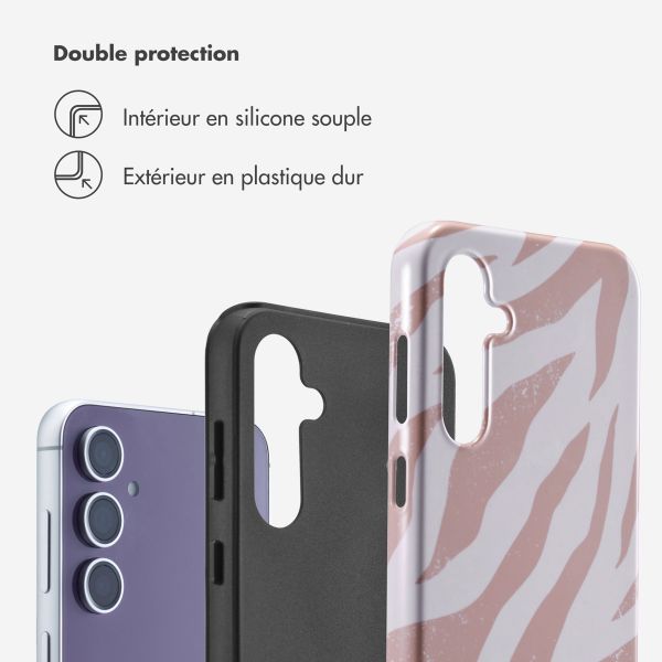 Selencia Coque arrière Vivid Samsung Galaxy S23 FE - Colorful Zebra Old Pink