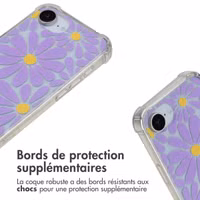 imoshion Coque Design avec cordon Apple iPhone 16e - Tropical Violet Flowers Connect