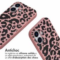 imoshion Coque design en silicone avec cordon Apple iPhone 17 - Animal Pink