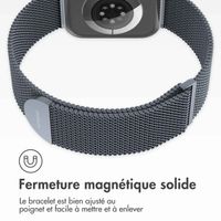 imoshion Bracelet magnétique milanais Apple Watch Series 1 - 11 / SE / Ultra (44/45/46/49 mm) - Taille M - Gris foncé