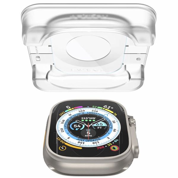 Spigen Protection d'écran EZ FIT Glas.tR avec applicateur Apple Watch Ultra - 49 mm - Transparent