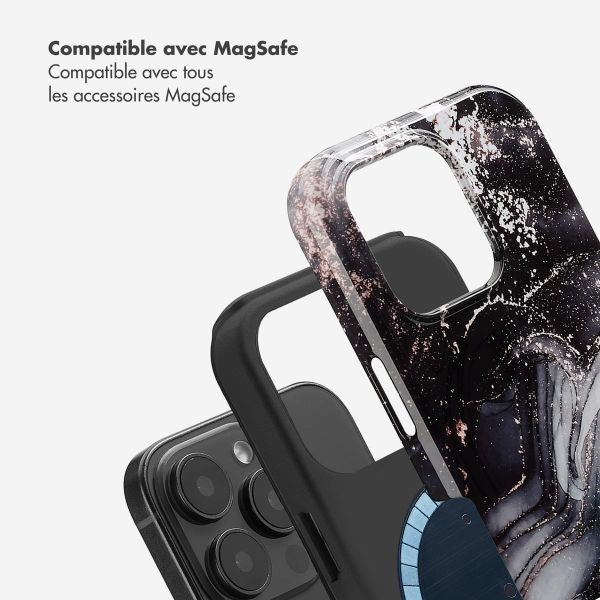 Selencia Coque arrière Vivid avec MagSafe Apple iPhone 16 Pro - Chic Marble Black