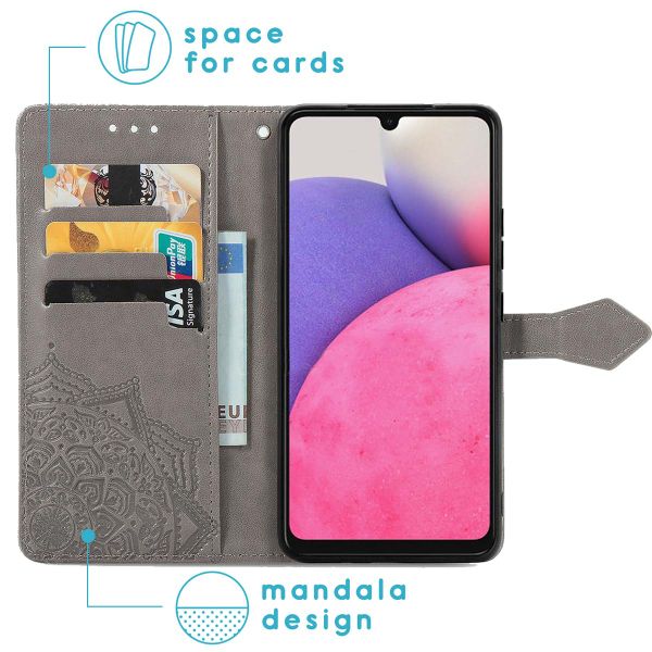 imoshion Etui de téléphone portefeuille Mandala Samsung Galaxy A33 - Gris