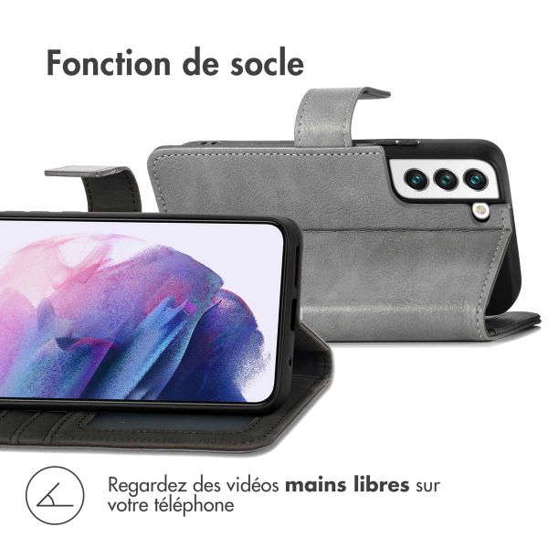 imoshion Étui de téléphone portefeuille Luxe Samsung Galaxy S22 Plus - Gris