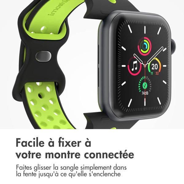 imoshion Bracelet sport⁺ Apple Watch Series 1 á 11 / SE / Ultra (44/45/46/49 mm) - Taille S/M - Black Volt
