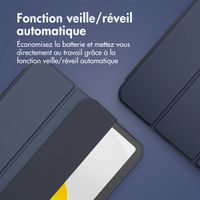 Accezz Coque tablette portefeuille Smart Silicone Apple iPad 11 (2025) 11 pouces A16 / iPad 10 (2022) 10.9 pouces - Bleu foncé