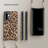 Selencia Coque arrière avec cordon et porte-cartes Nova Samsung Galaxy A36 / A56 - Leopard