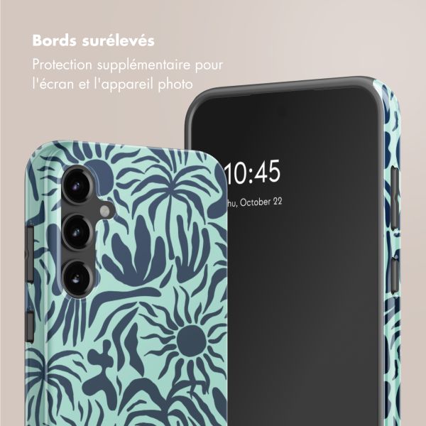 Selencia Coque arrière Vivid Samsung Galaxy S23 FE - Tropical Vibes Light Blue