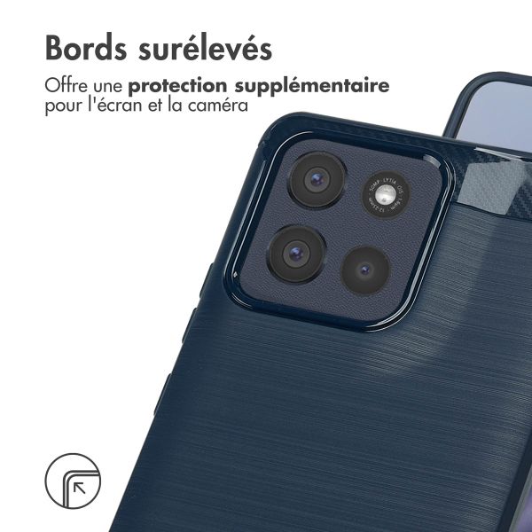 imoshion Coque Brushed Motorola Moto G86 - Bleu foncé