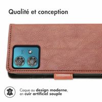 imoshion Étui de téléphone portefeuille Luxe Motorola Moto G84 - Brun