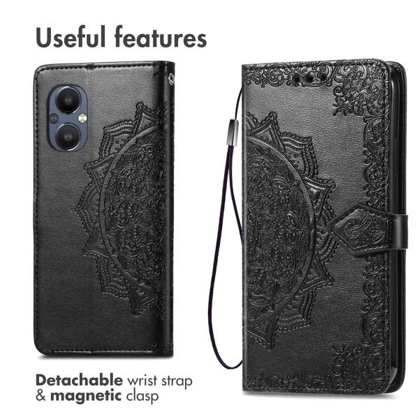 imoshion Etui de téléphone portefeuille Mandala Oppo Reno8 Lite - Noir