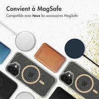 imoshion Coque arrière transparente Pailletée avec MagSafe Apple iPhone 16 - Doré