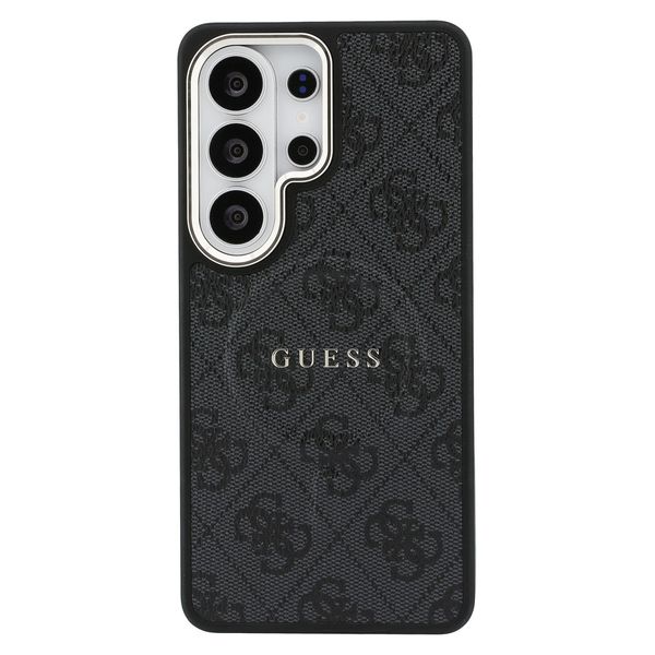 Guess Coque arrière en cuir 4G avec MagSafe Samsung Galaxy S26 Ultra - Gold Edge - Black