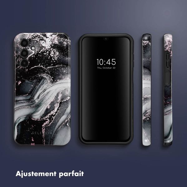 Selencia Coque arrière Vivid Tough Samsung Galaxy A15 (5G/4G) - Chic Marble Black