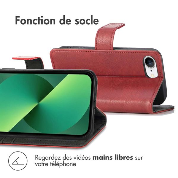 imoshion Étui de télephone portefeuille de luxe Apple iPhone 17e / 16e - Rouge