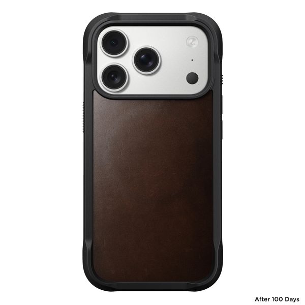 Nomad Coque Rugged Horween Leather Apple iPhone 17 Pro - Rustic Brown