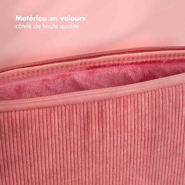 Selencia Pochette ordinateur Corduroy 13-14 pouces - Old Pink
