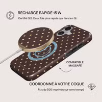 Burga Chargeur magnétique sans fil - MagSafe et Qi2 - Sorry Busy / Gold