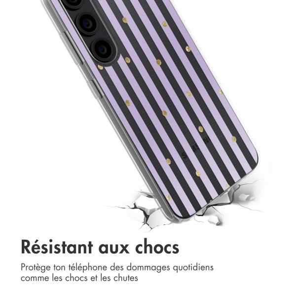 imoshion Coque design pour Samsung Galaxy S23 - Sparkle Lines Lavender