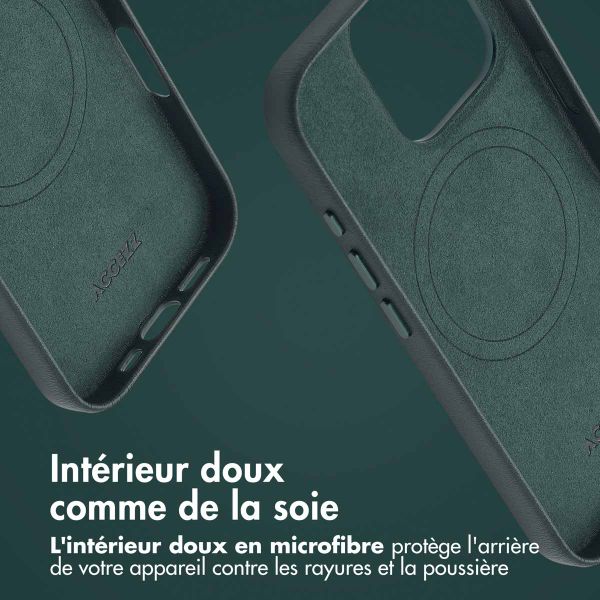 Accezz Coque arrière en cuir avec MagSafe Apple iPhone 16 Pro - Cedar Green