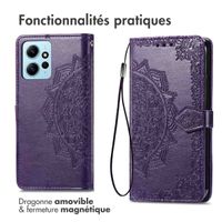 imoshion Etui de téléphone portefeuille Mandala Xiaomi Redmi Note 12 (4G) - Violet