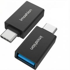 imoshion 2x Adaptateur USB-C (mâle) vers USB-A 3.1 (femelle) - OTG - Noir