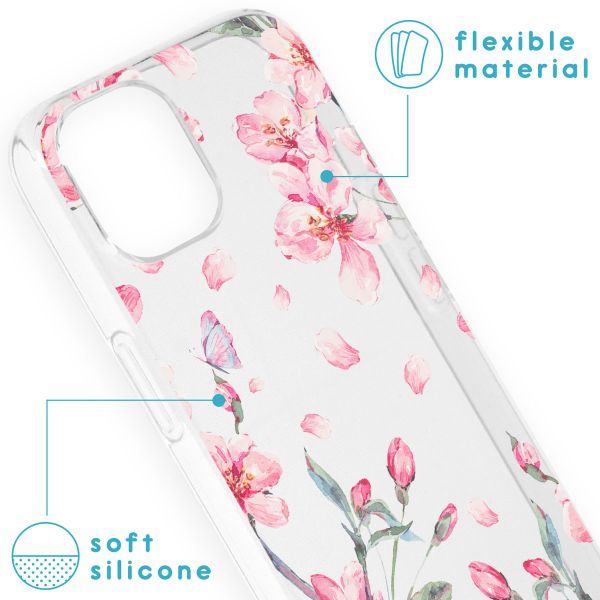 imoshion Coque Design Apple iPhone 13 - Fleur - Rose