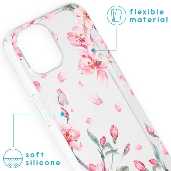 imoshion Coque Design iPhone 13 - Fleur - Rose