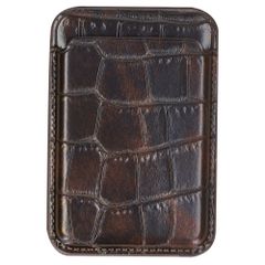 Selencia Porte-cartes Croco avec MagSafe - Choco Brown