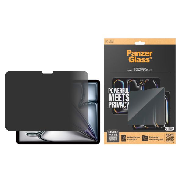 PanzerGlass Protection d'écran Privacy Ultra-Wide Fit Apple iPad Pro 13 (2025) M5 / (2024) M4 / Air 13 pouces (2025) M3 / (2024) M2