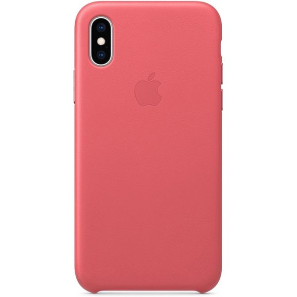 Apple Coque Leather Apple iPhone Xs - Peony Pink