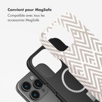 Selencia Coque arrière Vivid Tough avec MagSafe iPhone 15 Pro Max - Beige Zigzag